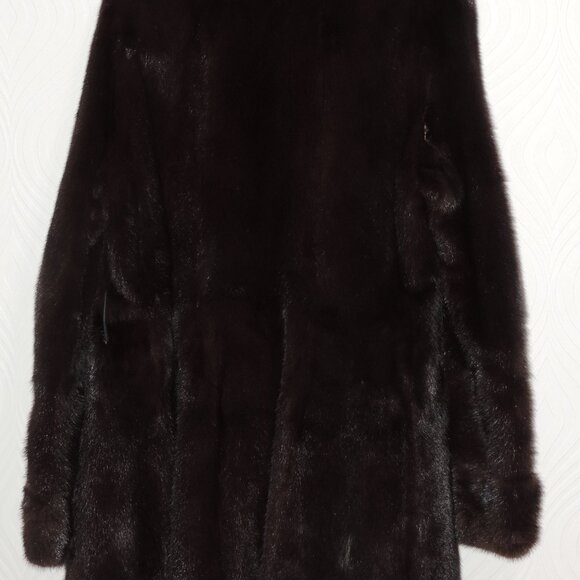 GARTENHAUS Vintage Genuine Real Ranch Dark Mahogany Mink Fur Coat Jacket sz M - Picture 13 of 13